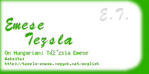 emese tezsla business card